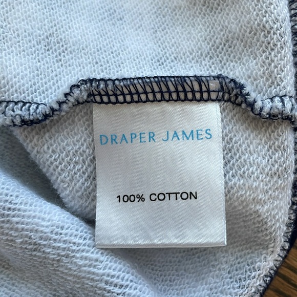 Draper James Natalie Sweatshirt in Navy Blue and White Gingham. Size Large. - Picture 12 of 14